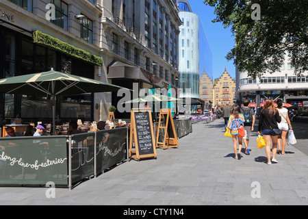 The busy, newly renovated Leicester Square - 2012 - in London's West End, in summer, in England, UK Stock Photo