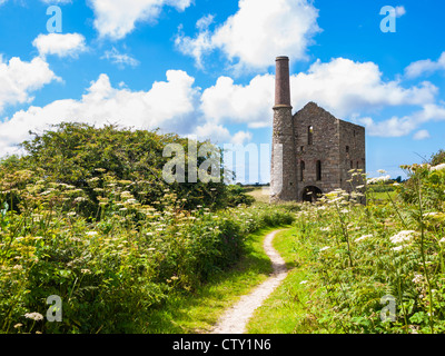 Part of the Cornish Mining world heritage site at South Wheal Frances Stock Photo