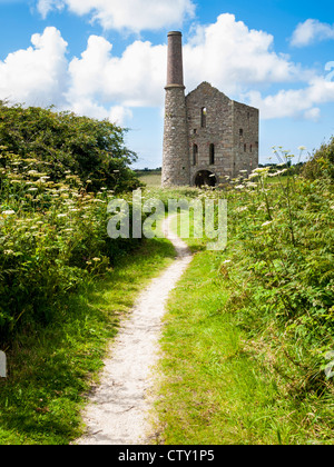 Part of the Cornish Mining world heritage site at South Wheal Frances Stock Photo