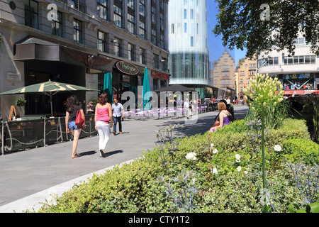 The newly renovated (2012) Leicester Square in summer, in the West End of London, England, UK Stock Photo