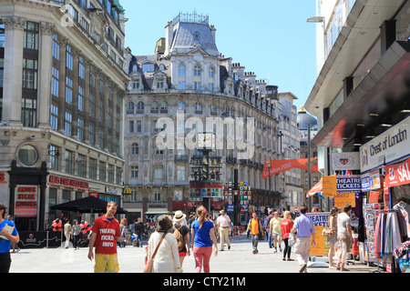 The busy, newly renovated Leicester Square - 2012 - in London's West End, in summer, in England, UK Stock Photo