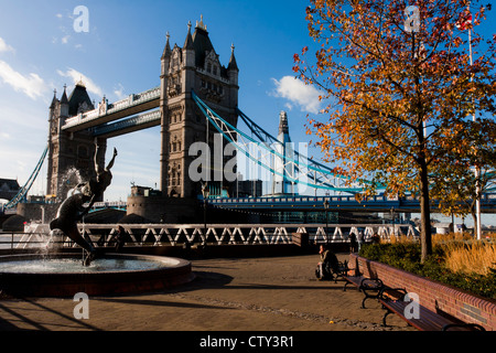 London, Tower Bridge with the Shard in the background Stock Photo