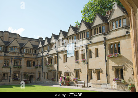 Brasenose College Quadrangle, The University of Oxford, Radcliffe Square, Oxford, Oxfordshire, England, United Kingdom Stock Photo