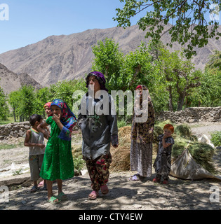 children, village, Iskodar, Tajikistan Stock Photo