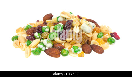 Wasabi peas almonds and dried fruit Stock Photo