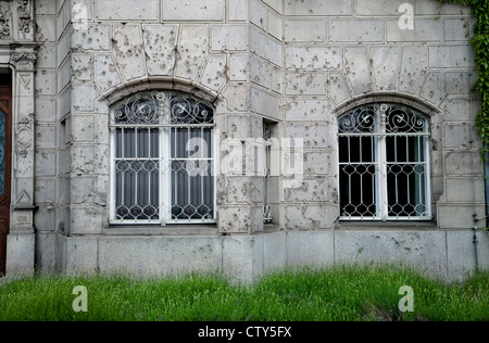 Bullet marks in a building in Berlin Stock Photo