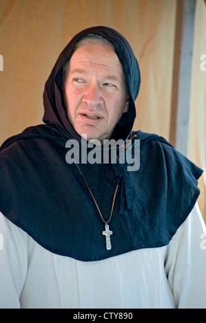 Man with medieval mask at Gotland festival Stock Photo