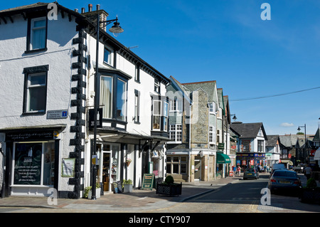 Windermere town shops centre, Cumbria, Lake District ...