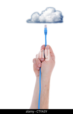concept symbol of network connecting to the cloud Stock Photo