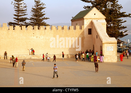 Evening in Place Moulay Hassan square, Essaouira, Morocco Africa Stock Photo