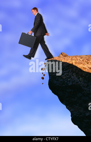 Walking off a cliff Stock Photo - Alamy