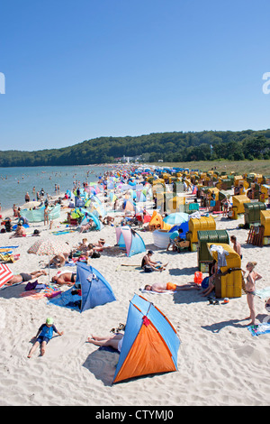 beach of Binz, Ruegen Island, Baltic Sea Coast, Mecklenburg-West Pomerania, Germany Stock Photo
