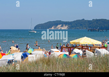 beach of Binz, Ruegen Island, Baltic Sea Coast, Mecklenburg-West Pomerania, Germany Stock Photo