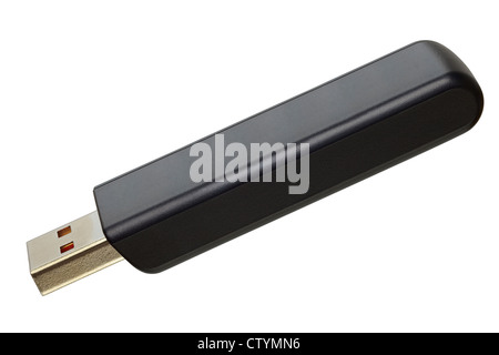 Close up of a USB flash memory isolated on white, Adobe RGB Stock Photo
