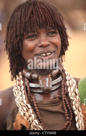 Tribal woman in Omo valley, south-Ethiopia, Africa Stock Photo