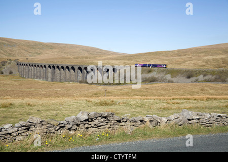 Northern Rail class 158, Ribblehead viaduct, North Yorkshire. Monday 26th March 2012. Stock Photo