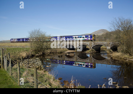 Northern Rail class 158, Helwith Bridge, North Yorkshire. Monday 26th March 2012. Stock Photo