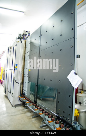Factory Viewing Window Interior of a glass window factory Stock Photo - Alamy
