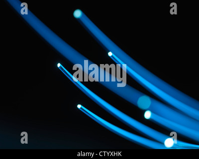 Close up of fiber optic cables Stock Photo