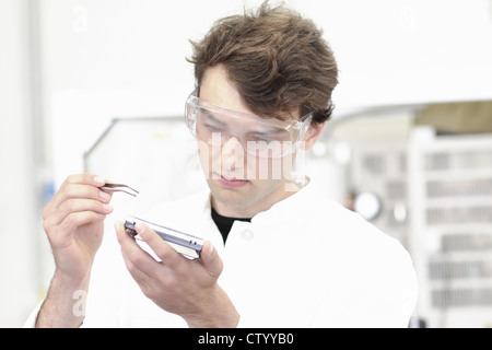 Scientist working in lab Stock Photo