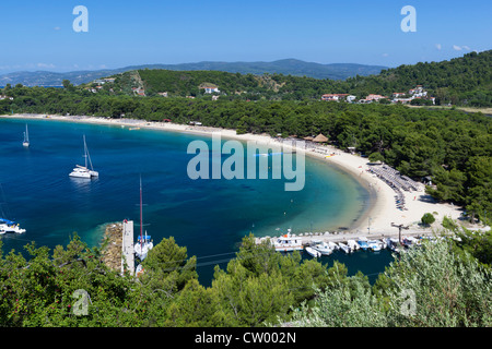 Koukounaries beach viewed from Skiathos Palace Hotel Stock Photo