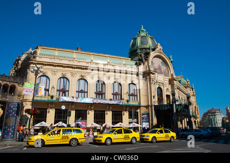 Obecni dum the Municipal house at namesti Republiky square stare mesto the old town Prague Czech Republic Europe Stock Photo