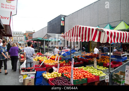 Fruit and Vegetable stall at Moore Street market Dublin Stock Photo