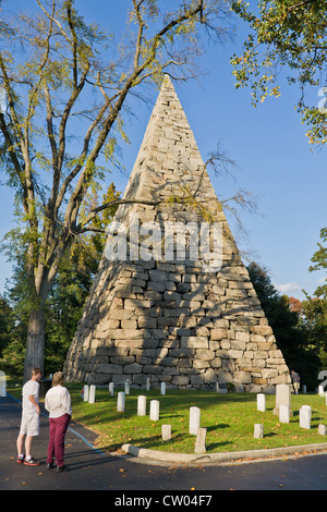 Pyramid for Confederate soldiers, Hollywood Cemetery, Richmond, Virginia Stock Photo