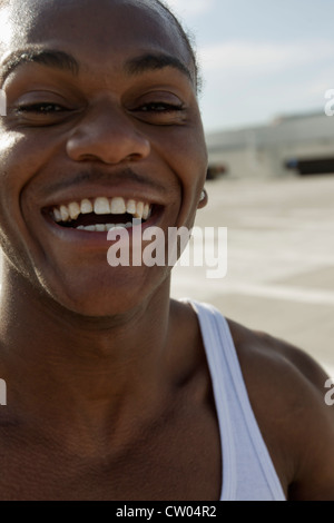 Close up of mans smiling face Stock Photo