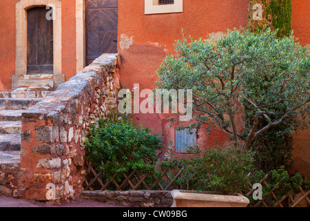 Building details in the town of Roussillon, Provence France Stock Photo