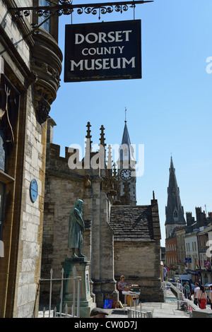 Dorset County Museum sign, High West Street, Dorchester, Dorset, England, United Kingdom Stock Photo