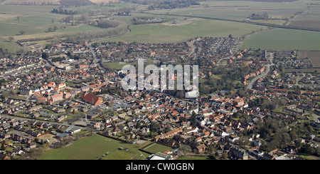 aerial view of Harleston village, Norfolk Stock Photo