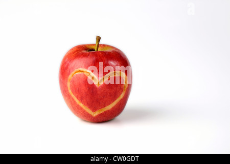 Apple heart isolated on a white background Stock Photo