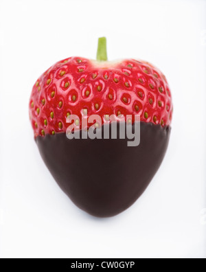 Close up of chocolate covered strawberry Stock Photo