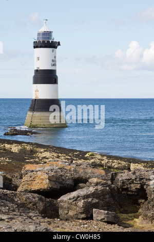 Lighthouse at Penmon Point, Anglesey, North Wales Stock Photo