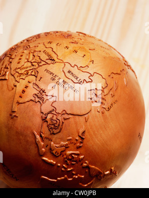 wooden globe Stock Photo