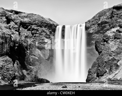 Skogafoss, one of the biggest waterfalls in the country, Iceland Stock Photo