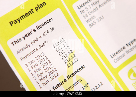 TV Licence direct debit monthly payments bill