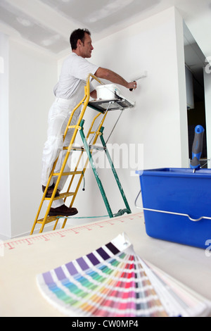 Decorator painting base coat Stock Photo