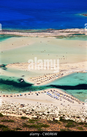 Balos (Gramvousa) beach on the norhwest coast of  Crete island, in Chania Prefecture, Greece. Stock Photo