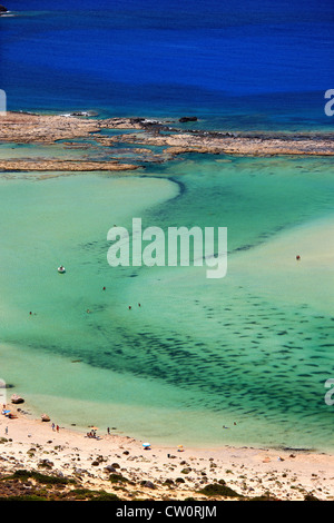 Balos (Gramvousa) beach on the norhwest coast of  Crete island, in Chania Prefecture, Greece. Stock Photo