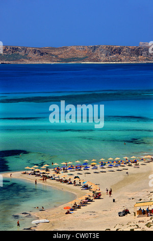 Balos (Gramvousa) beach on the norhwest coast of  Crete island, in Chania Prefecture, Greece. Stock Photo