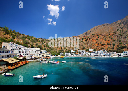 Beautiful Loutro village, accessed only by boat or on foot! Sfakia,Chania, Crete, Greece Stock Photo