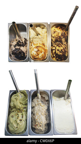Six kinds of refreshing ice cream Stock Photo
