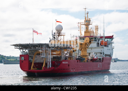 The Royal Navy ice patrol ship HMS ENDURANCE in Halifax Harbour, Nova Scotia, Canada. Stock Photo