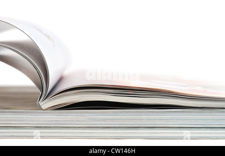 Magazines isolated on white background Stock Photo