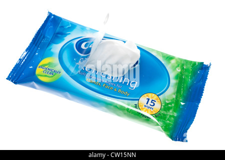 Packet of Carex cleansing wipes Stock Photo