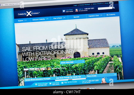 Celebrity Cruises website Stock Photo