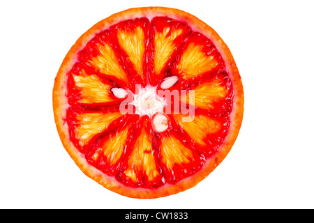 slice blood orange isolated on white Stock Photo