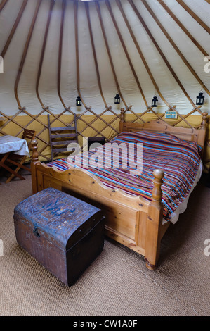 Jersey Yurt Holidays in St. Aubin, Isle of Jersey, Channel Islands Stock Photo